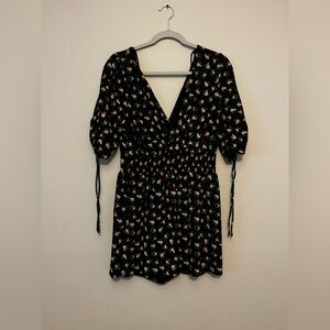 Topshop Black Floral Blouse
